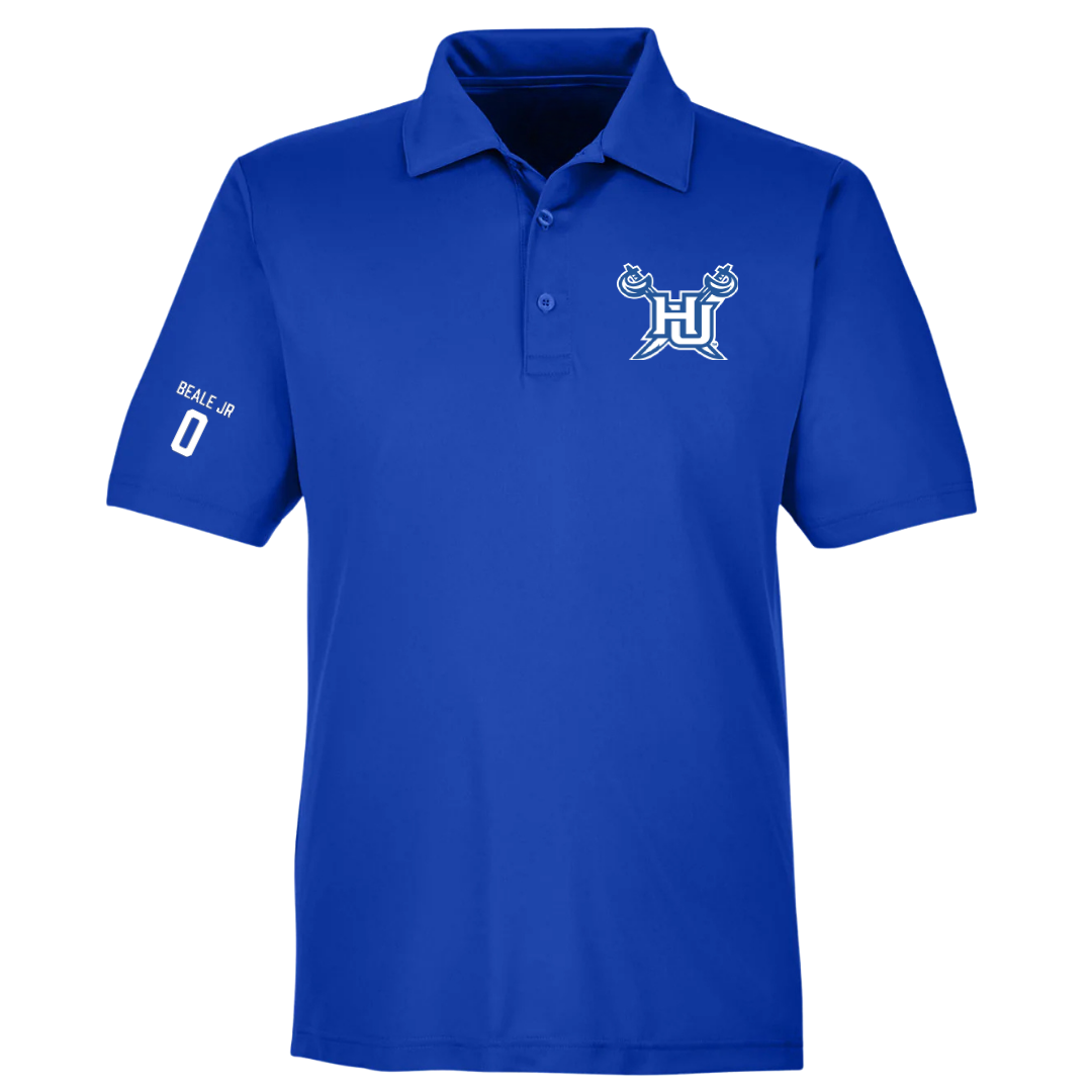 Hampton University Basketball (M) Blue Polo - #0 George Beale Jr