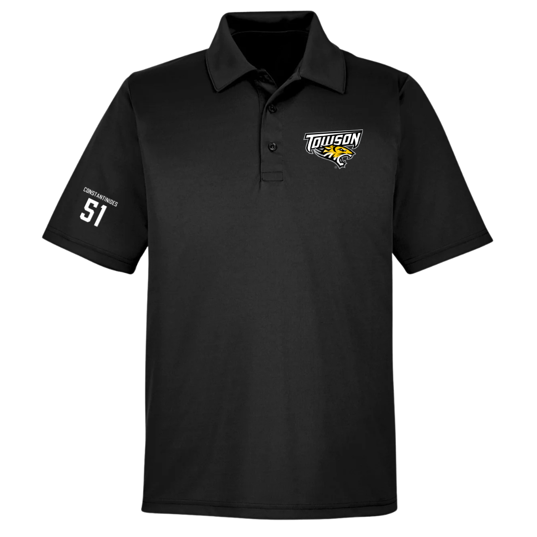 Towson University Lacrosse (M) Black Polo - #51 Matt Constantinides