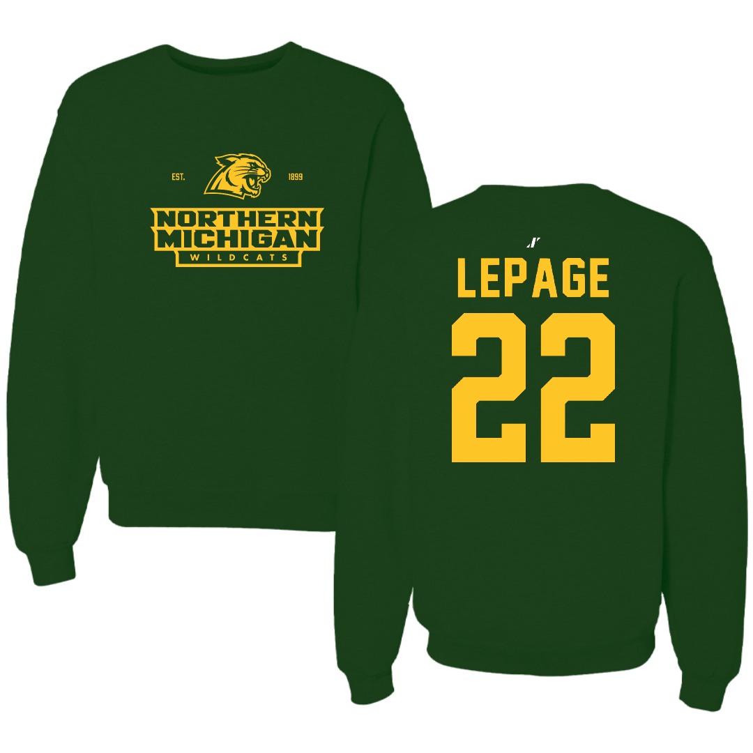 Northern Michigan University Basketball Forest Green General Crewneck - #22 Cooper LePage