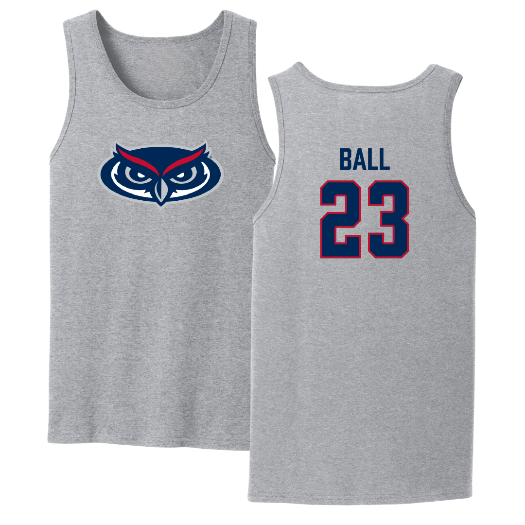 Florida Atlantic University Baseball Sport Gray Tank Top - #23 Dawson Ball