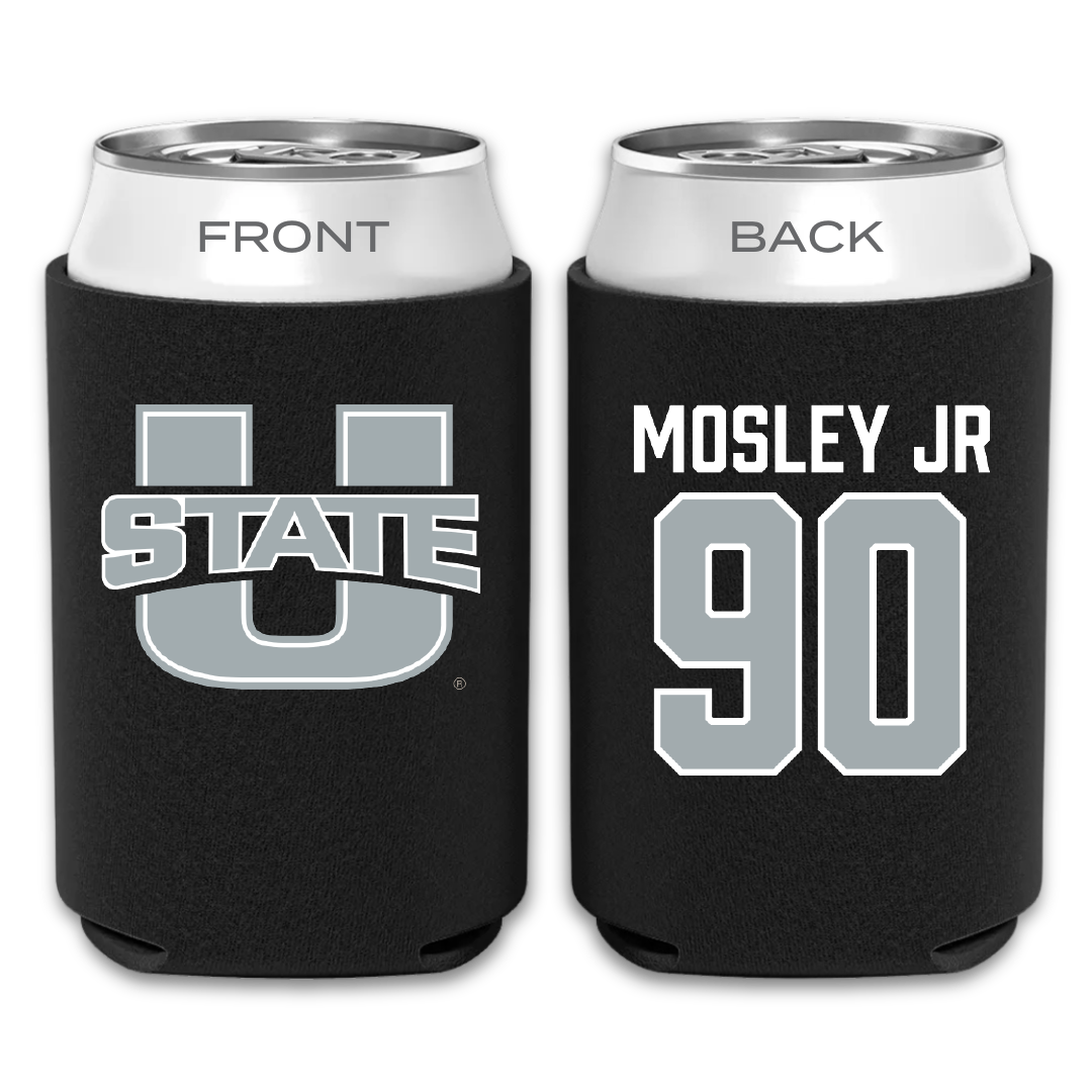 Utah State University Football Black Can Cooler - #90 Clifton Mosley Jr
