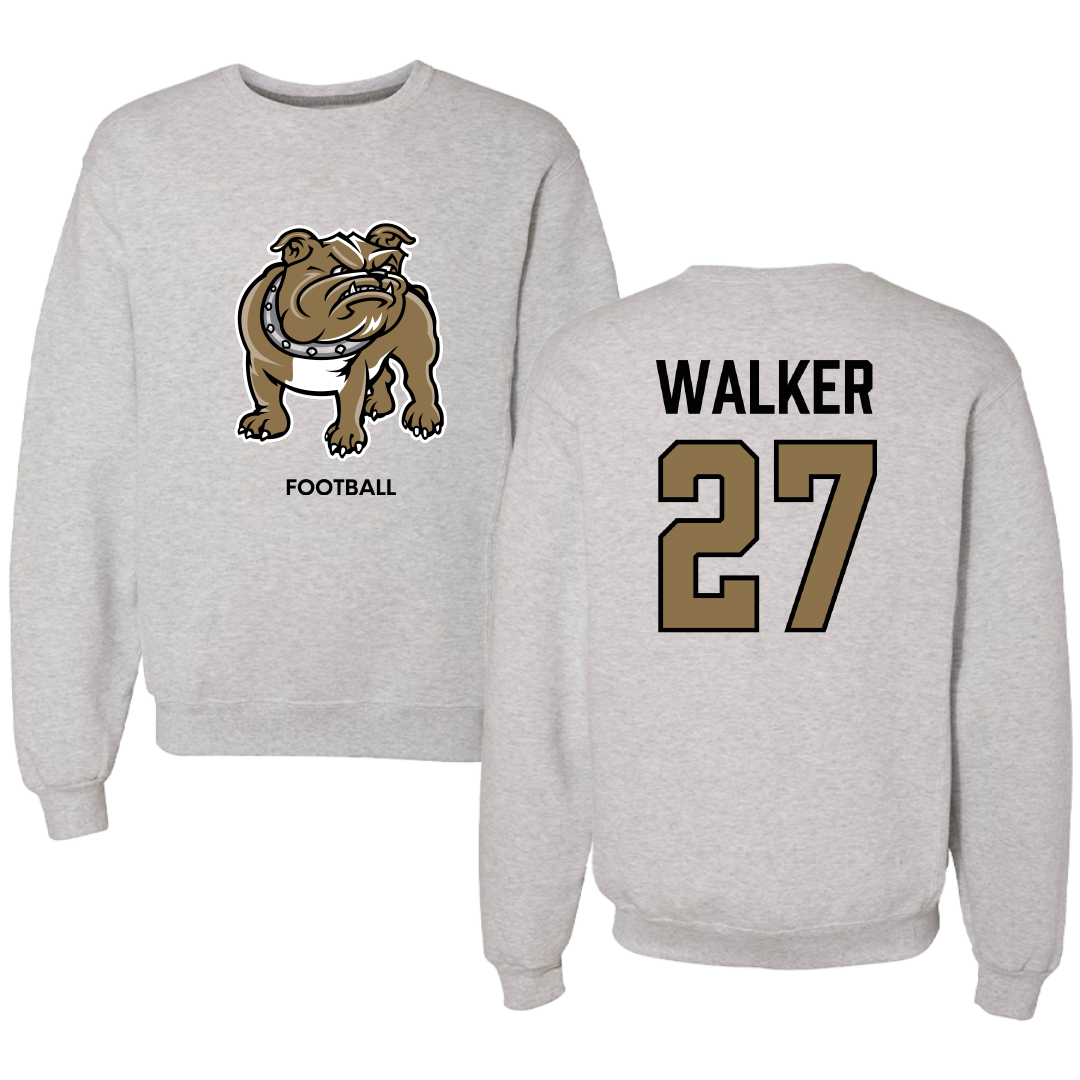 Bryant University Football Light Gray Crewneck - #27 Dedric Walker