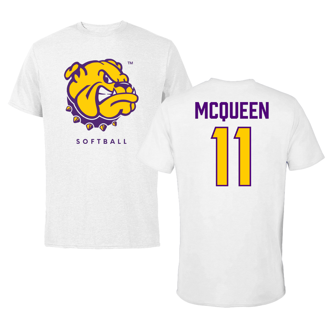 Western Illinois University Softball White Tee - #11 Tori McQueen