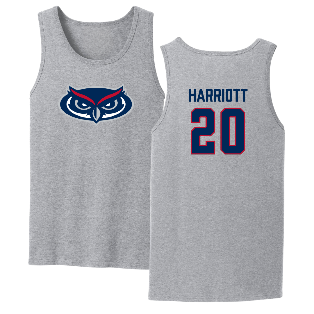Florida Atlantic University Football Sport Gray Tank Top - #20 Joshua Harriott