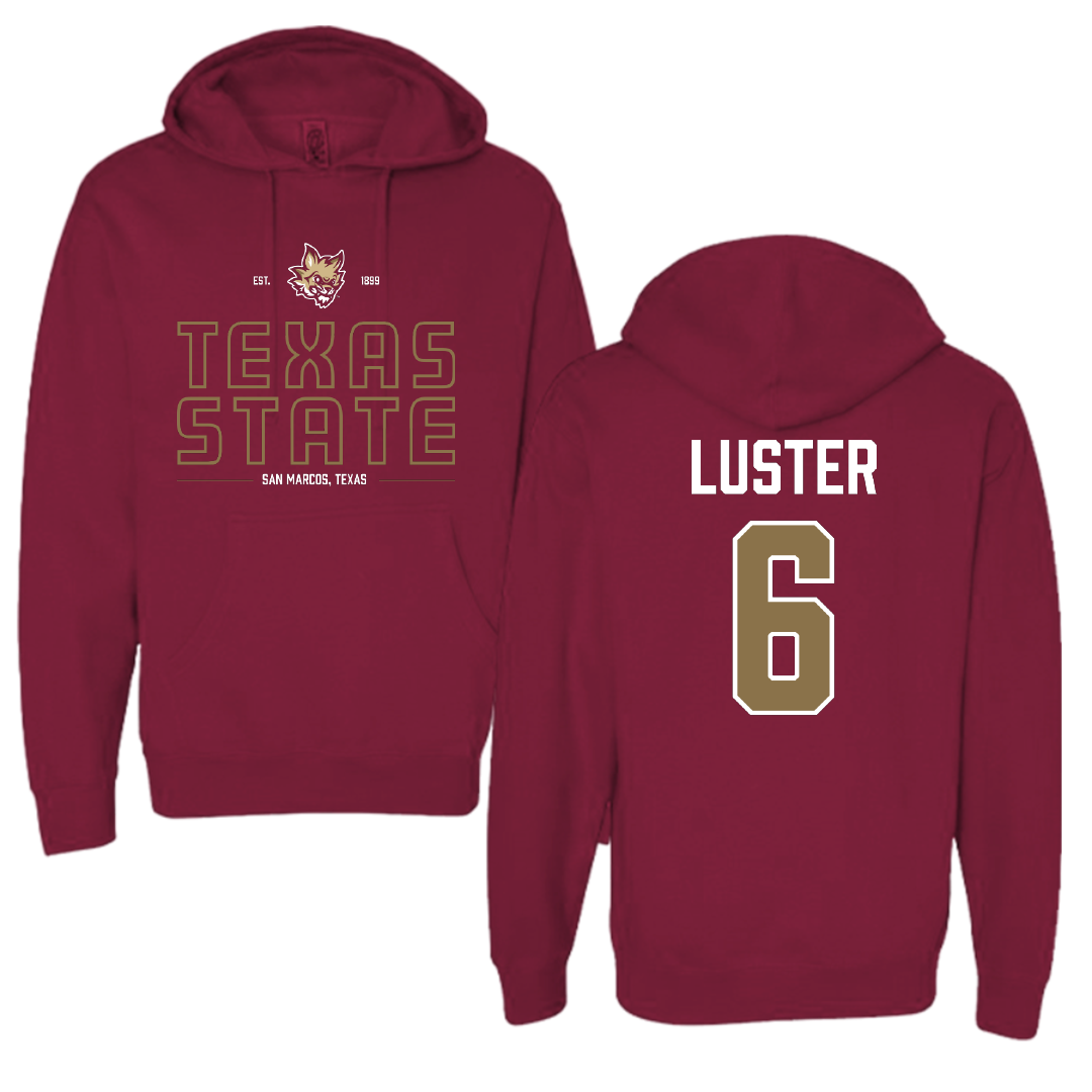 Texas State University Football Maroon General Hoodie - #6 Keldric Luster