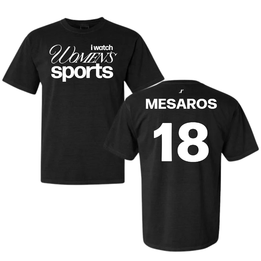 James Madison University Softball Black WHM Comfort Colors Tee - #18 Morgan Mesaros