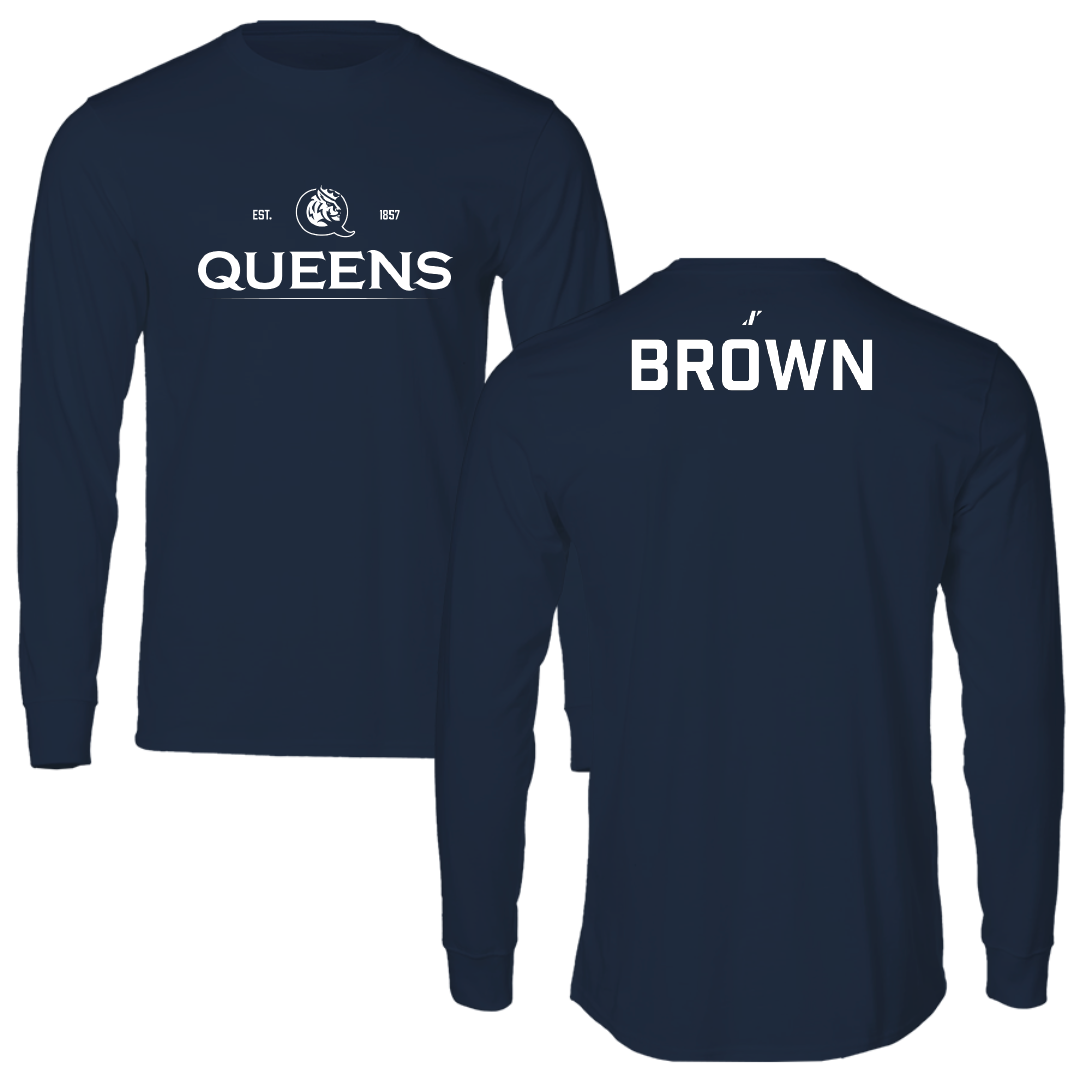 Queens University of Charlotte TF and XC Navy General Performance Long Sleeve - Jada Brown