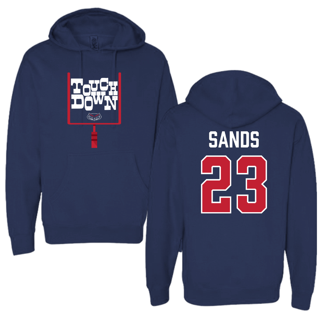Florida Atlantic University Football Navy Touchdown Hoodie - #23 Gemari Sands