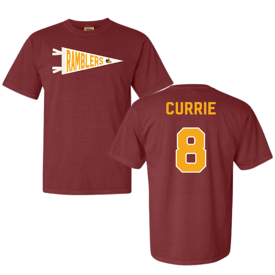 Loyola University-Chicago Softball Maroon Pennant Comfort Colors Tee - #8 Jocelyn Currie