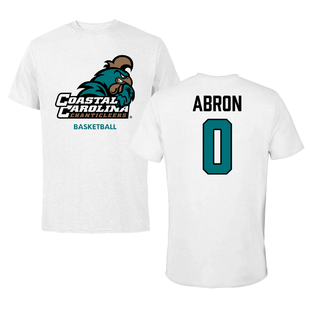 Coastal Carolina University Basketball (W) White Tee - #0 Tiara Abron