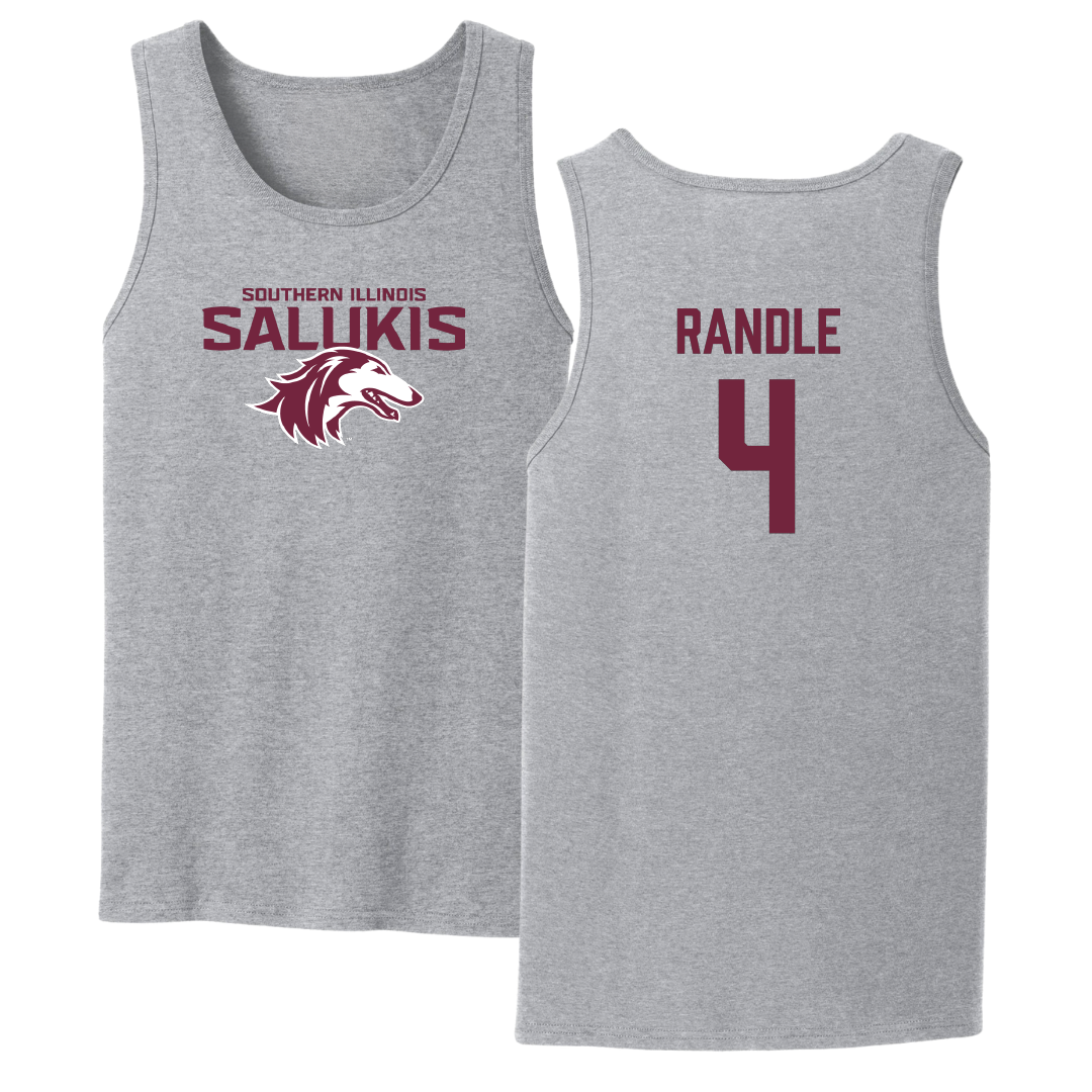 Southern Illinois University at Carbondale Basketball Sport Gray Tank Top - #4 Laniah Randle
