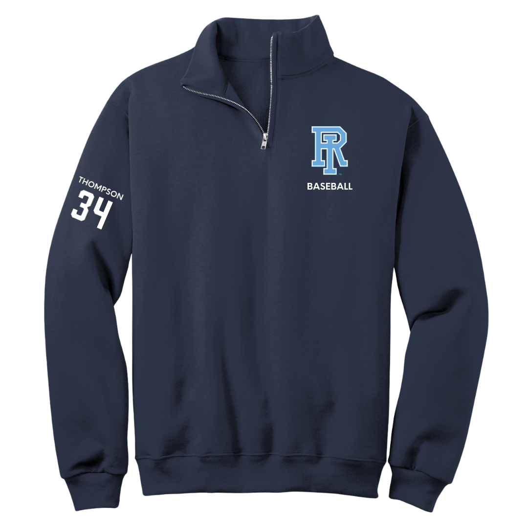 University of Rhode Island Baseball Navy Quarter-Zip - #34 Ryan Thompson