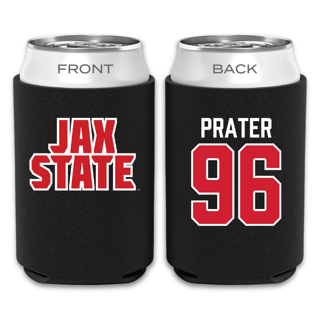 Jacksonville State University Football Black Can Cooler - #96 Darrell Prater