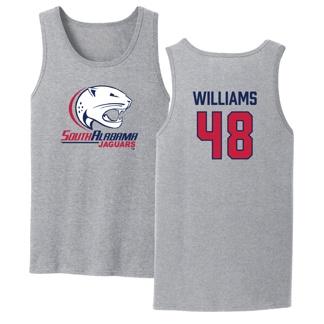 University of South Alabama Football Sport Gray Tank Top - #48 Jordan Williams