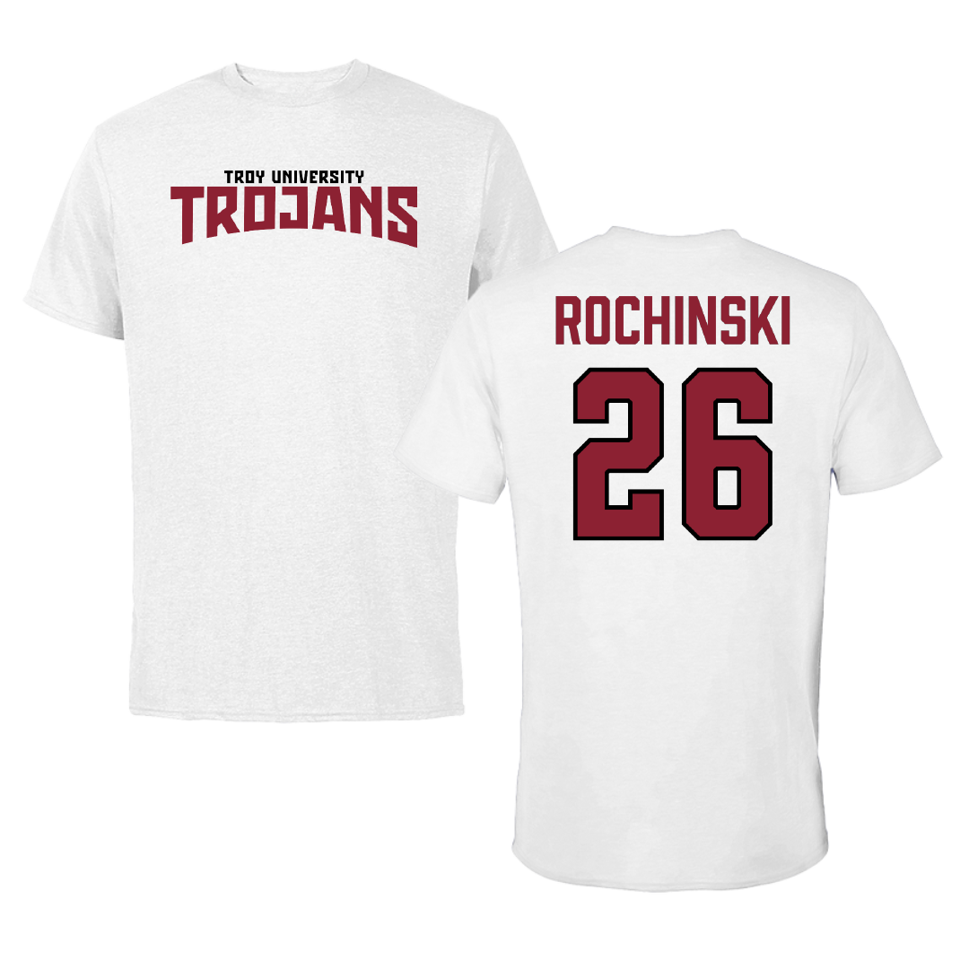 Troy University Softball White Classic Tee - #26 Kalee Rochinski