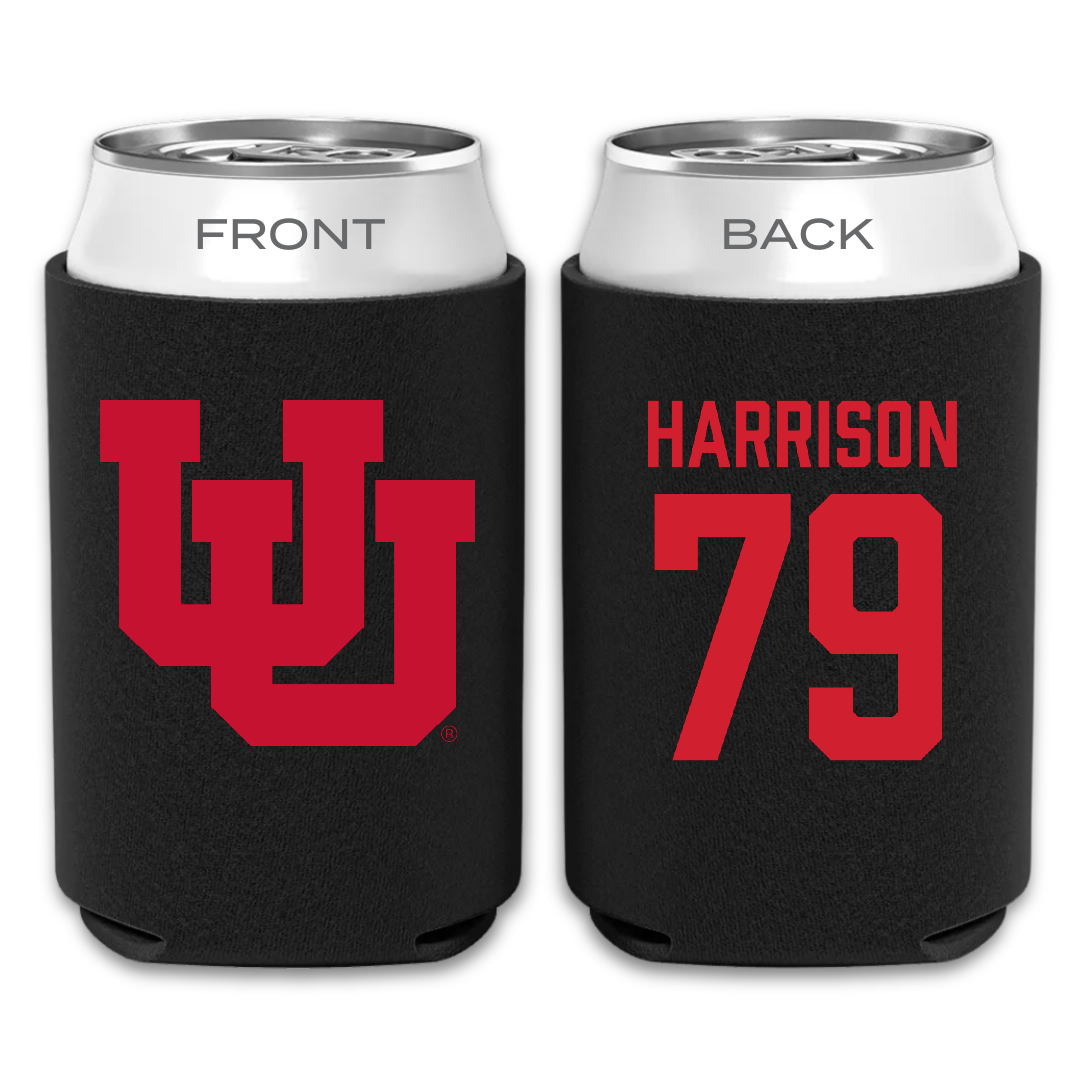 University of Utah Football Black Can Cooler - #79 Alex Harrison