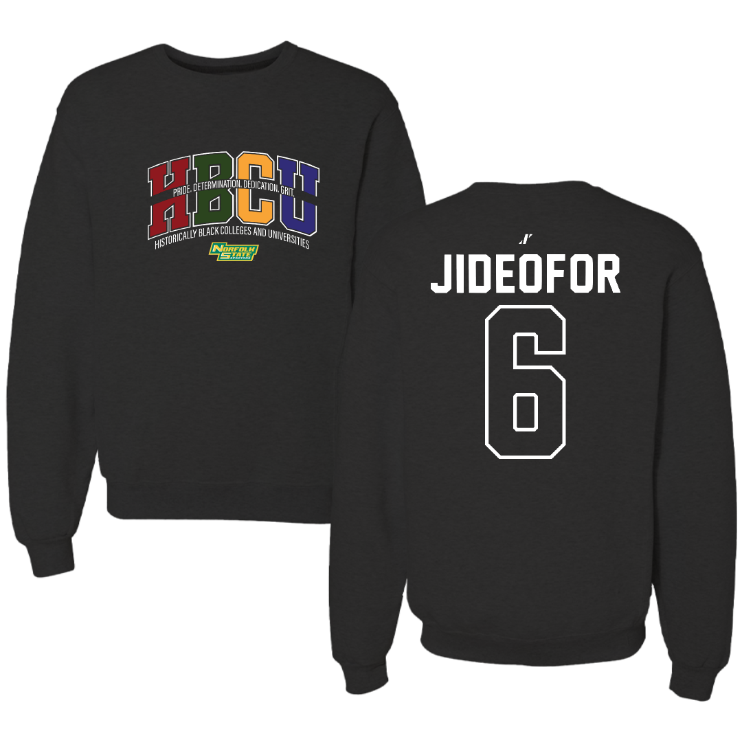 Norfolk State University Volleyball Black HBCU Crewneck - #6 Adlene Jideofor