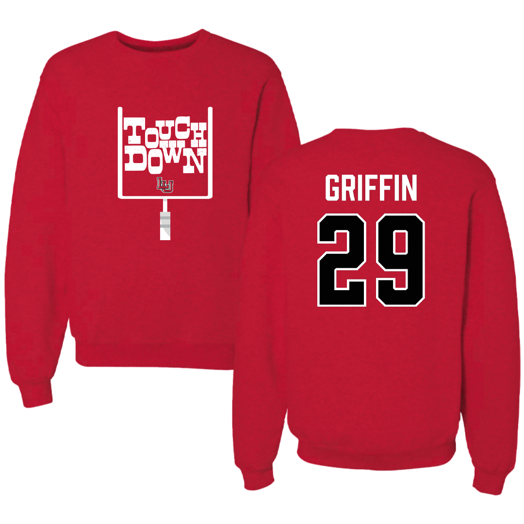 Lamar University Football Red Touchdown Crewneck - #29 Kameron Griffin