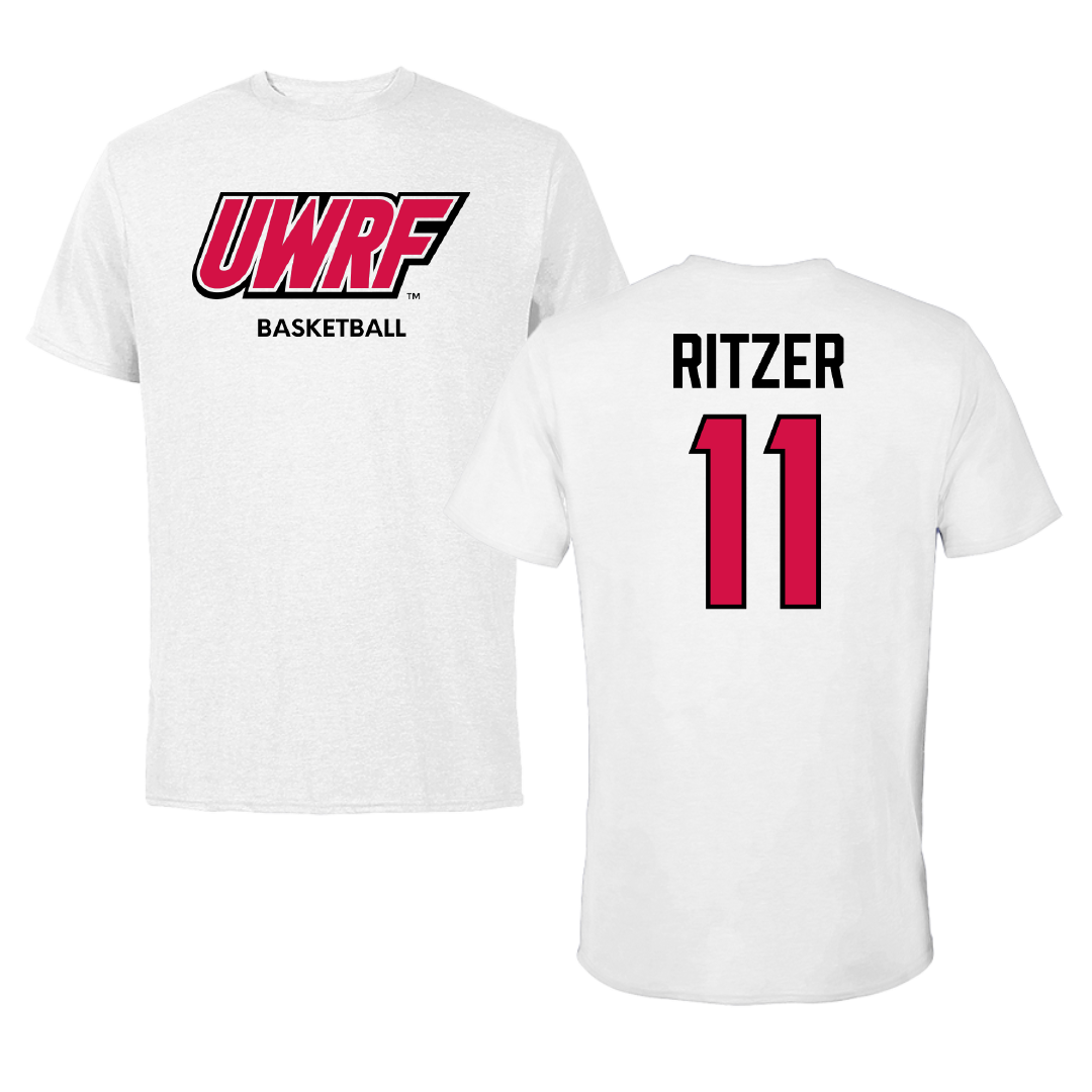 University of Wisconsin-River Falls Basketball (W) White Block Performance Tee - #11 Jenna Ritzer