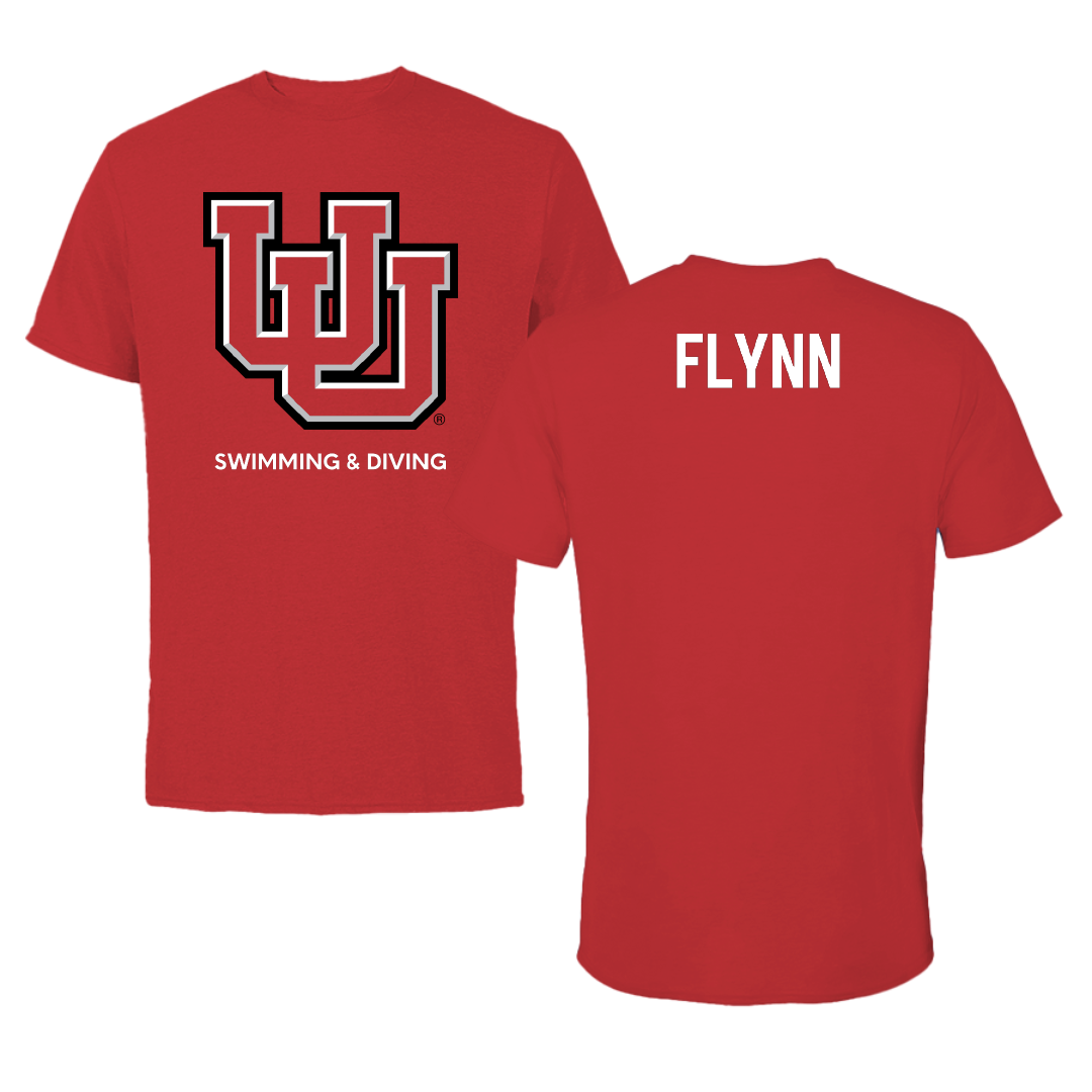 University of Utah Swimming & Diving Red Tee - Kelson Flynn
