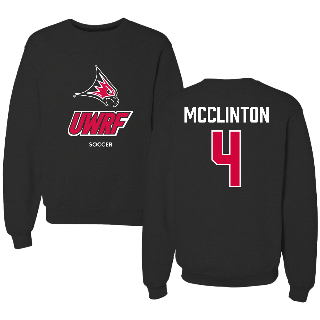 University of Wisconsin-River Falls Soccer (W) Black Crewneck - #4 Aliviah McClinton