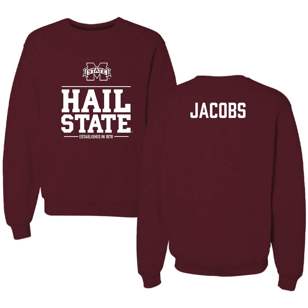 Mississippi State University TF and XC Maroon General Crewneck - Cyrus Jacobs