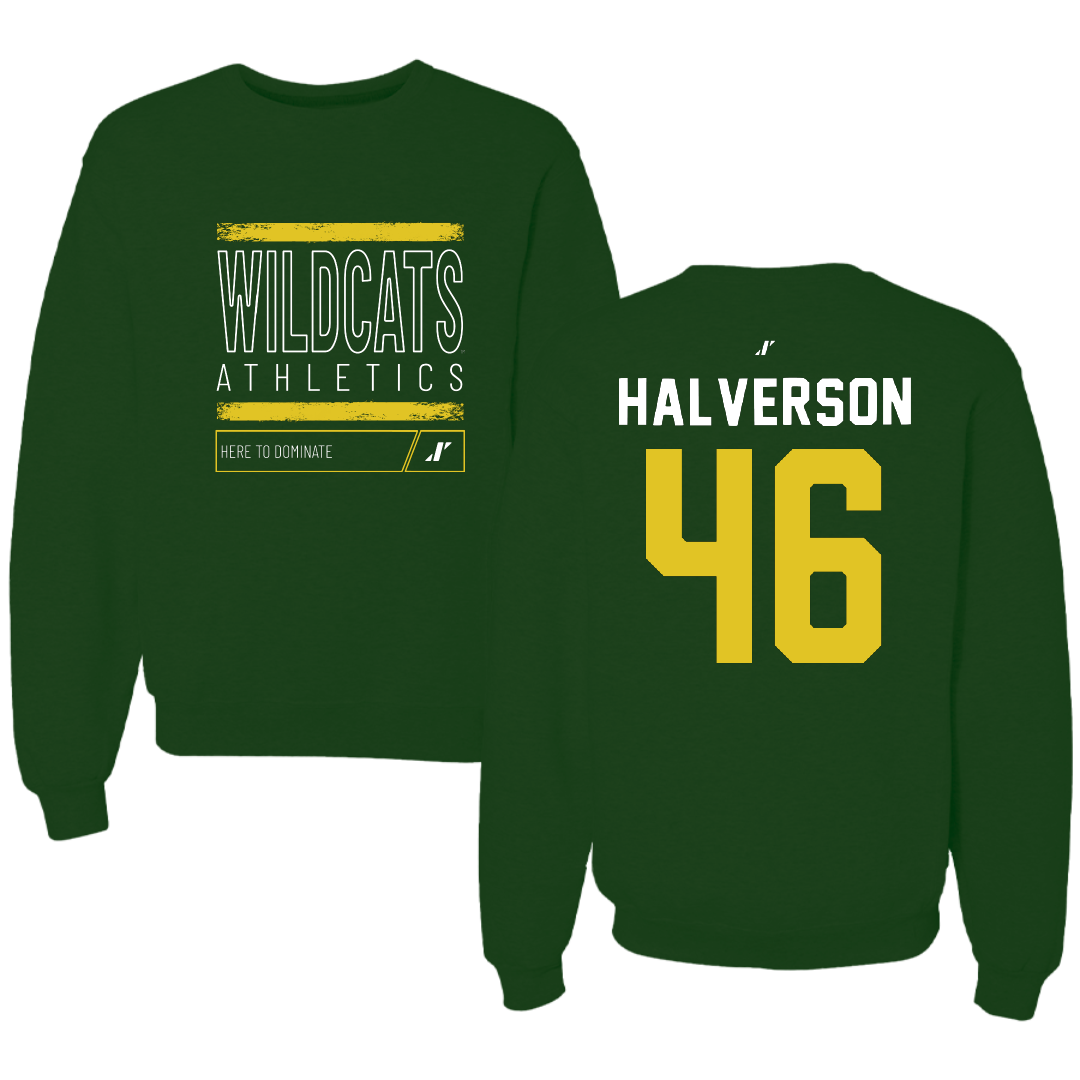 Northern Michigan University Football Forest Green Dominate Crewneck - #46 Owen Halverson