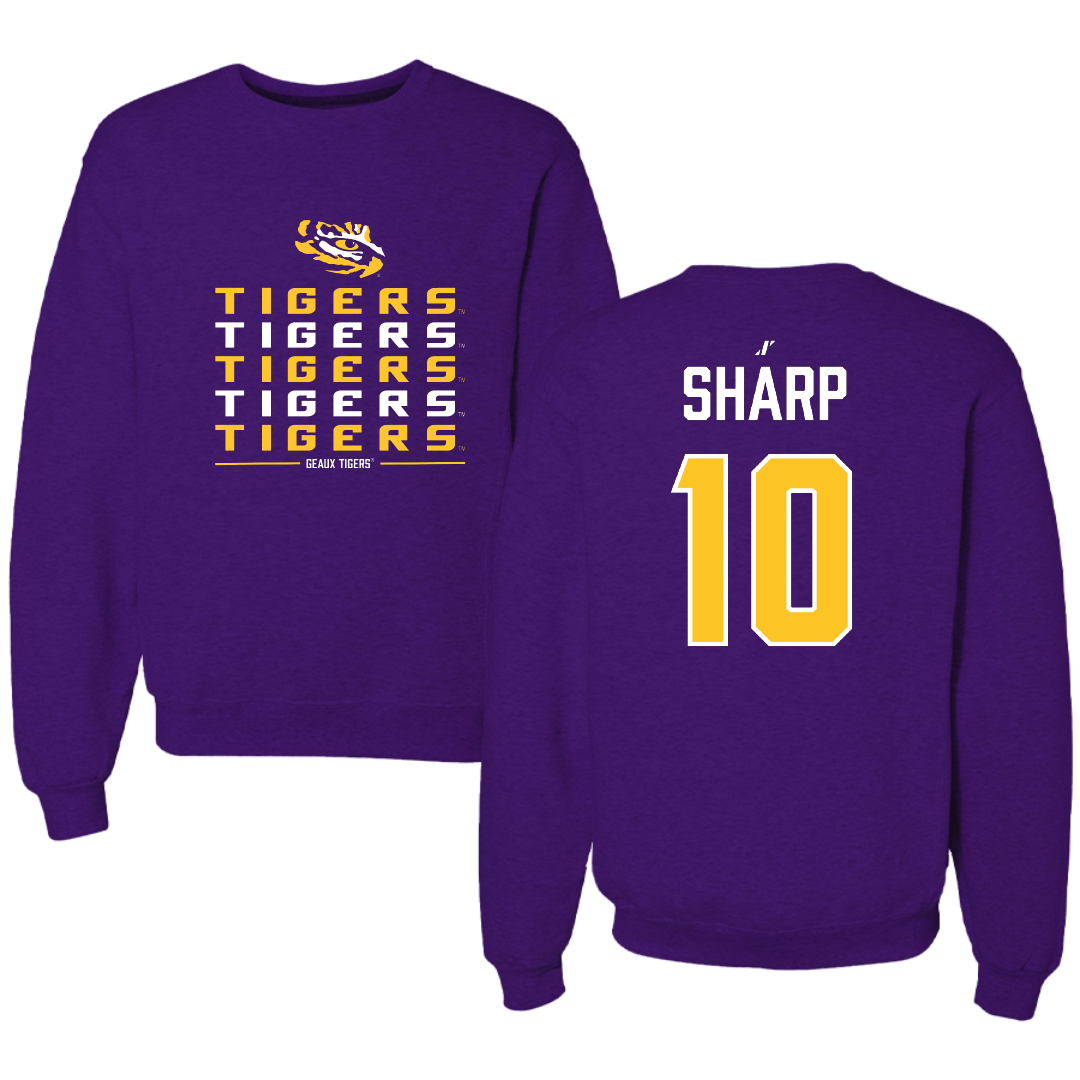 Louisiana State University Football Purple General Crewneck - #10 Bauer Sharp