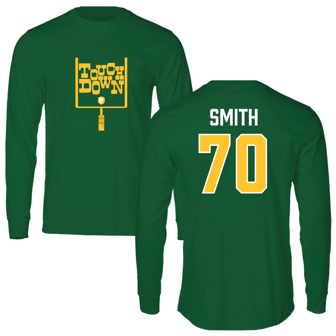 Southeastern Louisiana University Football Green Touchdown Performance Long Sleeve - #70 Nicholas Smith