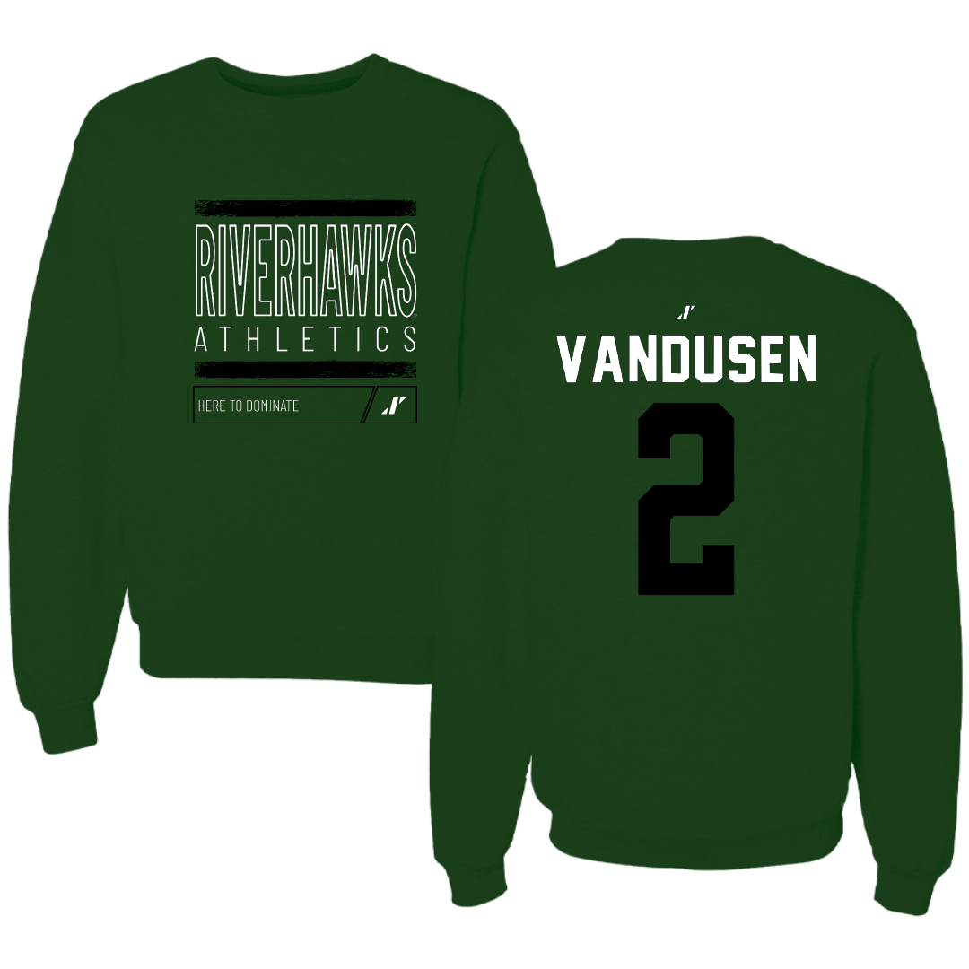 Northeastern State University Soccer Forest Green Dominate Crewneck - #2 Ethan VanDusen