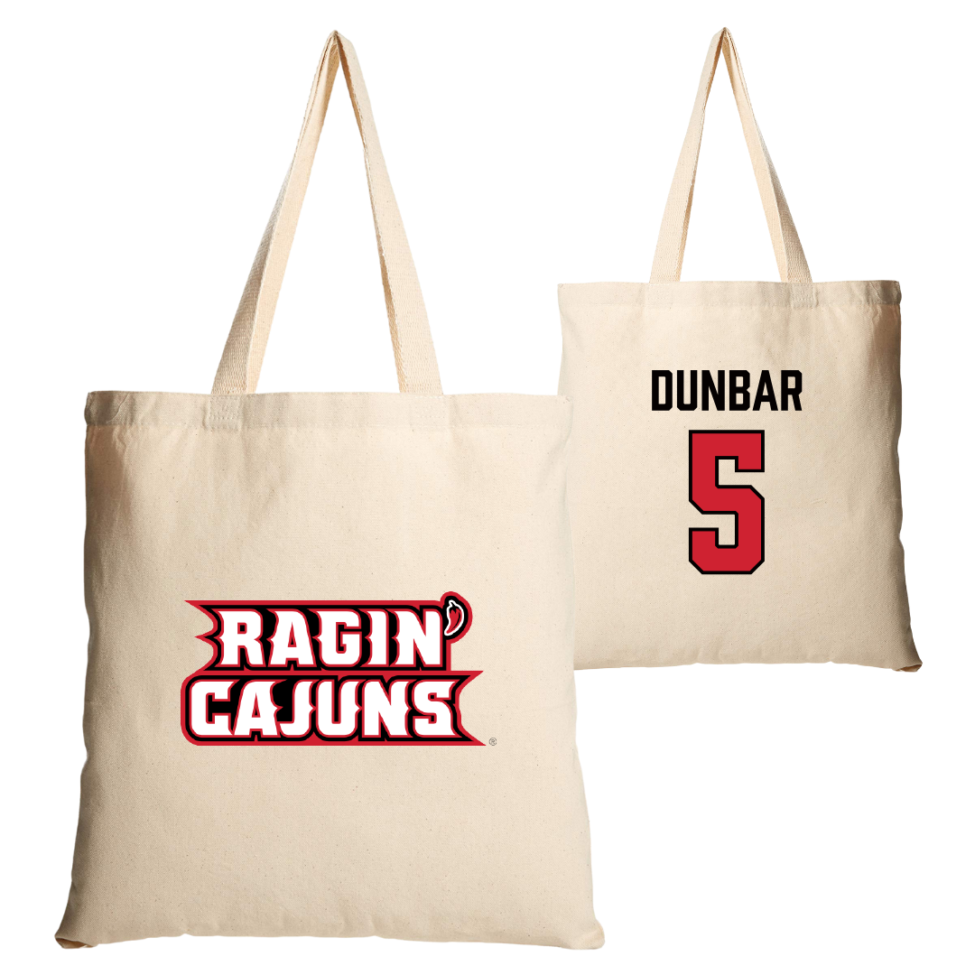 University of Louisiana at Lafayette Soccer Tan Canvas Tote Bag - #5 Brynn Dunbar