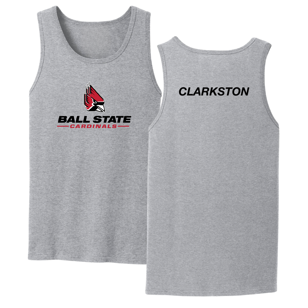 Ball State University Swimming & Diving Sport Gray Tank Top - Benjamin Clarkston