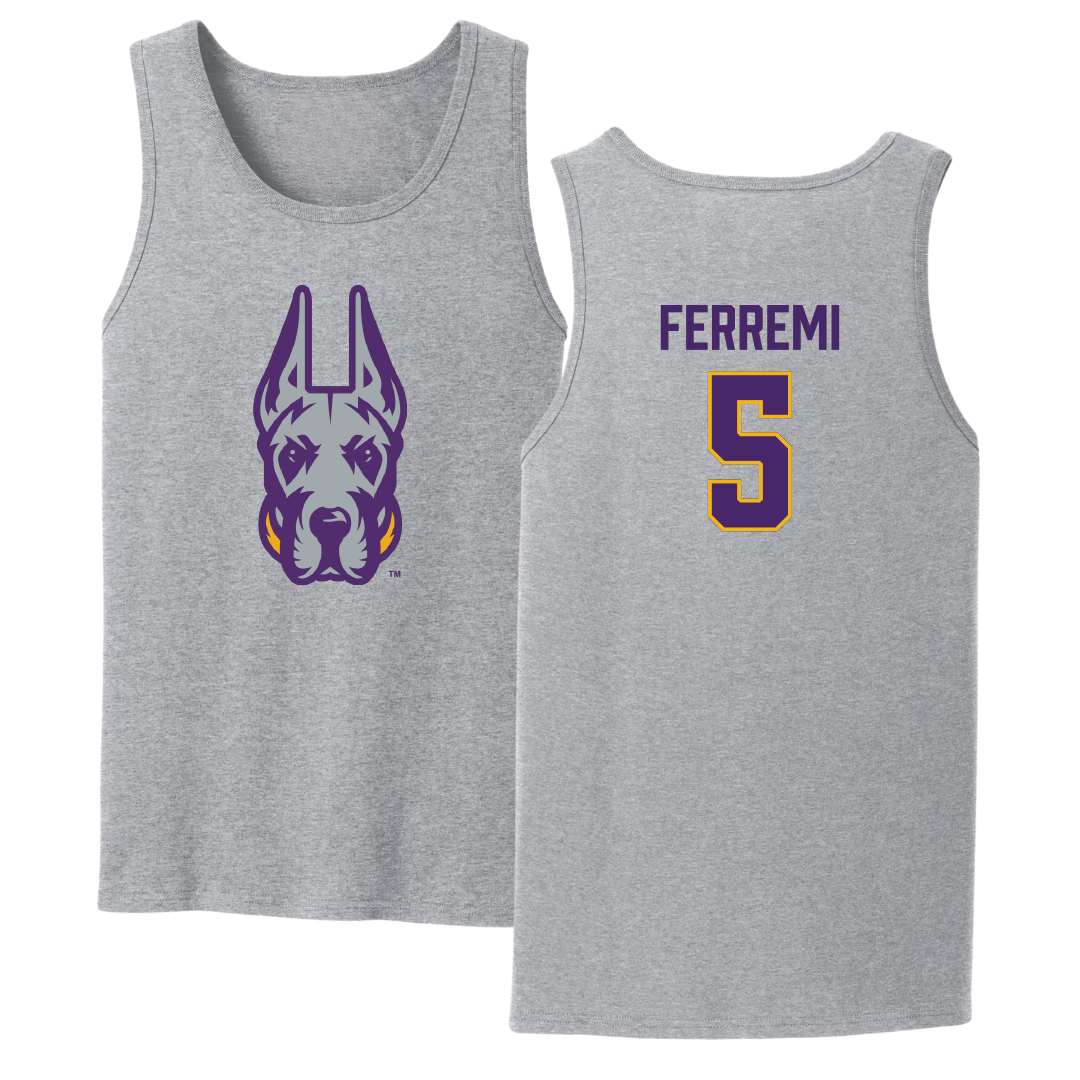 University at Albany Baseball Sport Gray Tank Top - #5 Ryan Ferremi