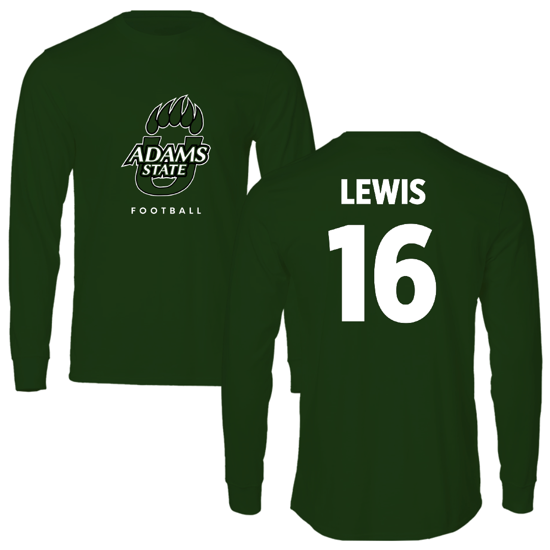 Adams State University Football Forest Green Long Sleeve - #16 Jett Lewis