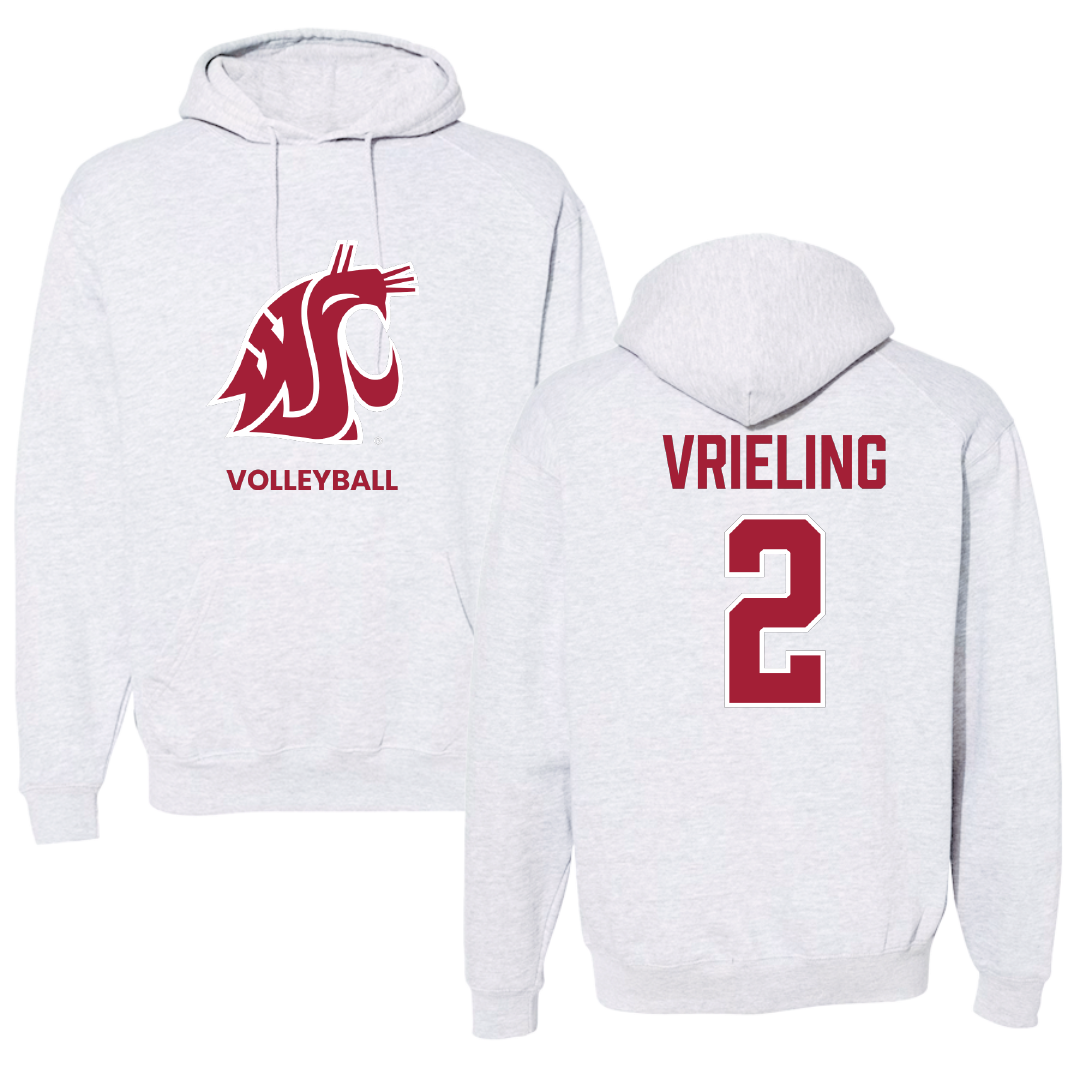 Washington State University Volleyball (W) Light Gray Hoodie - #2 Taryn Vrieling