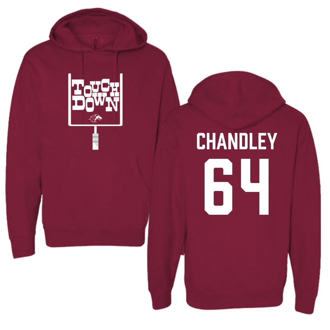Southern Illinois University at Carbondale Football Maroon Touchdown Hoodie - #64 Ryan Chandley