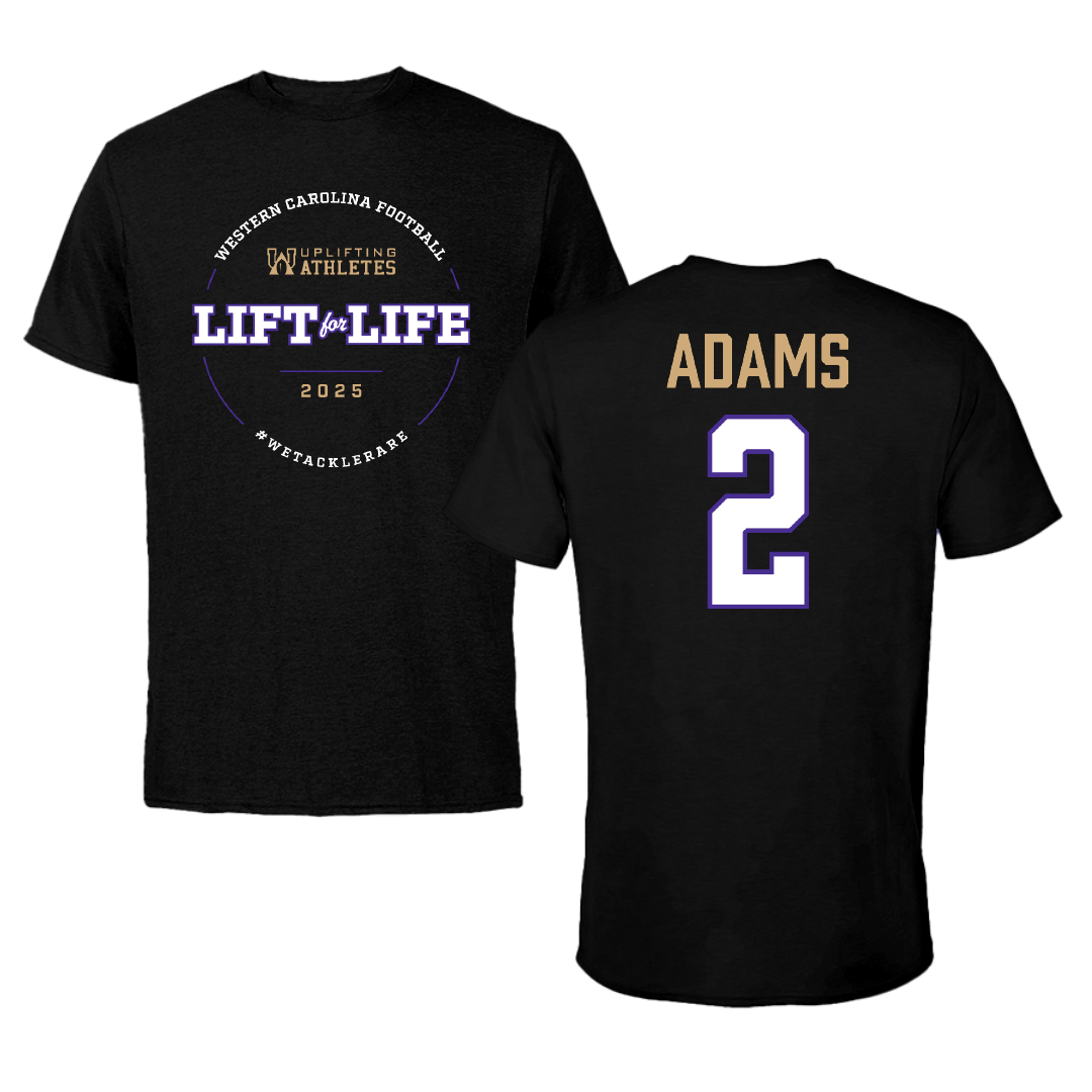 Western Carolina University Football Black Uplifting Athletes Football Performance Tee - #2 Branson Adams