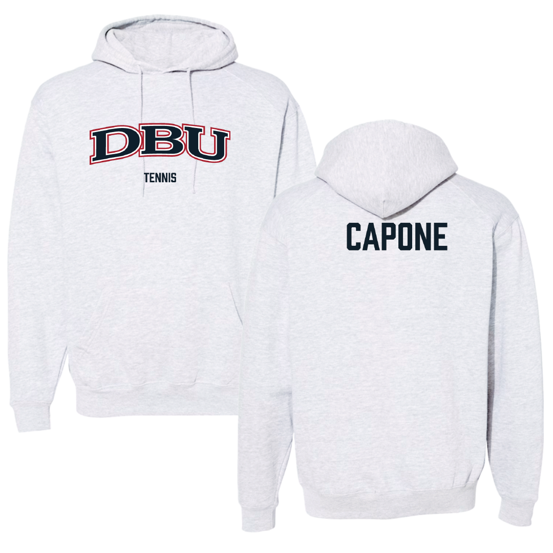 Dallas Baptist University Tennis (M) Light Gray Hoodie - Zach Capone