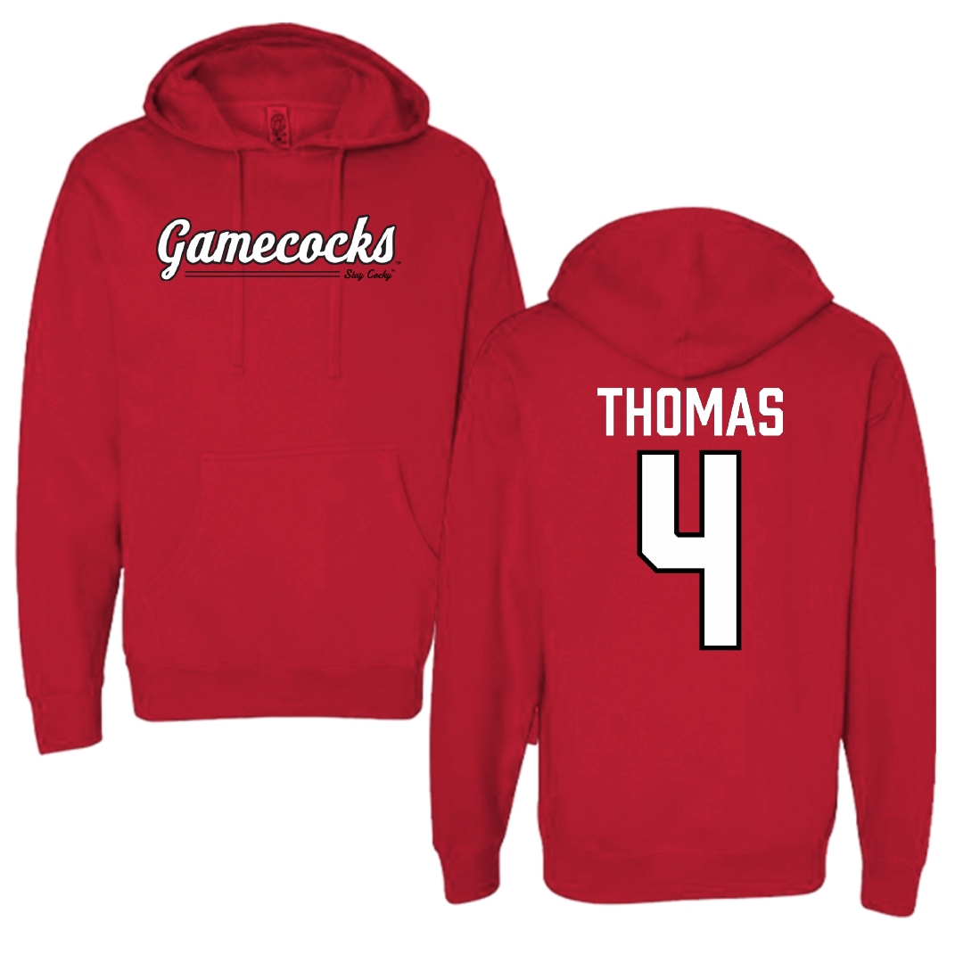 Jacksonville State University Baseball Red General Hoodie - #4 Kenskey Thomas