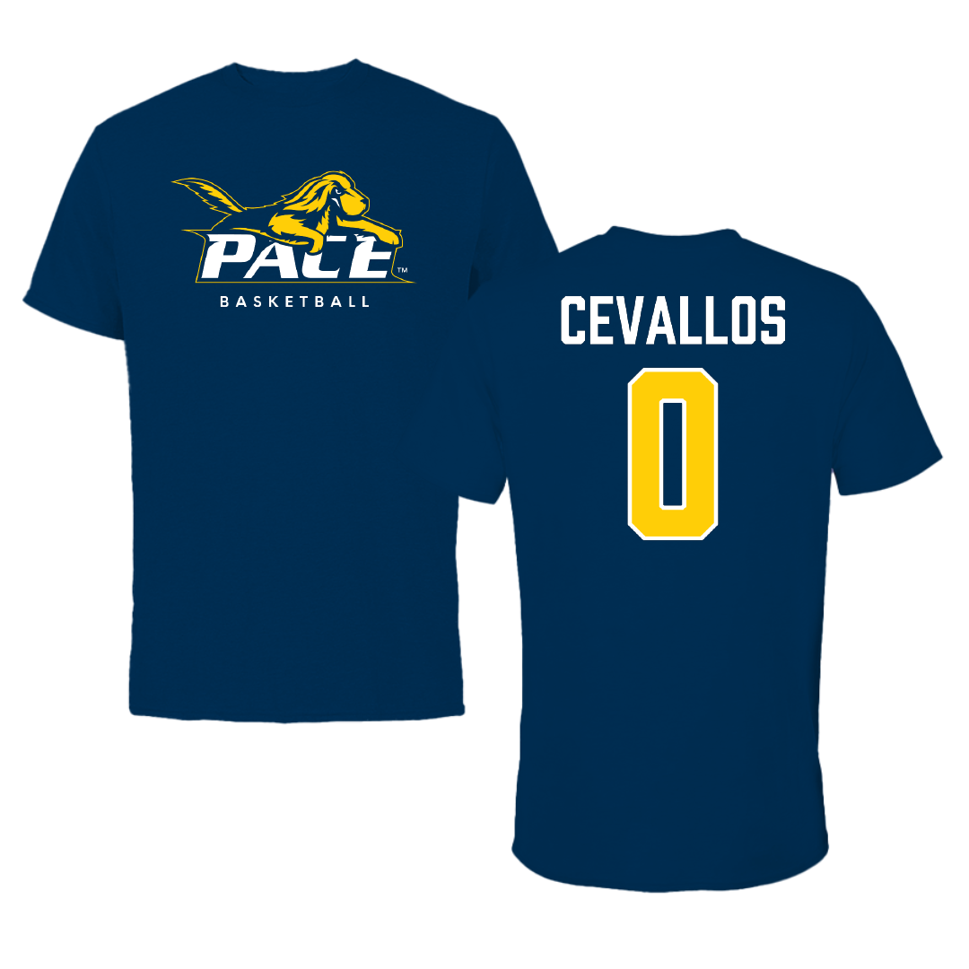 Pace University Basketball Navy University Tee - #0 Ciera Cevallos