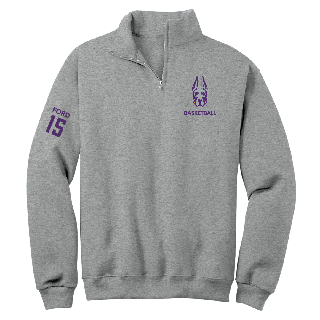 University at Albany Basketball (W) Sport Gray Quarter-Zip - #15 Hailee Ford