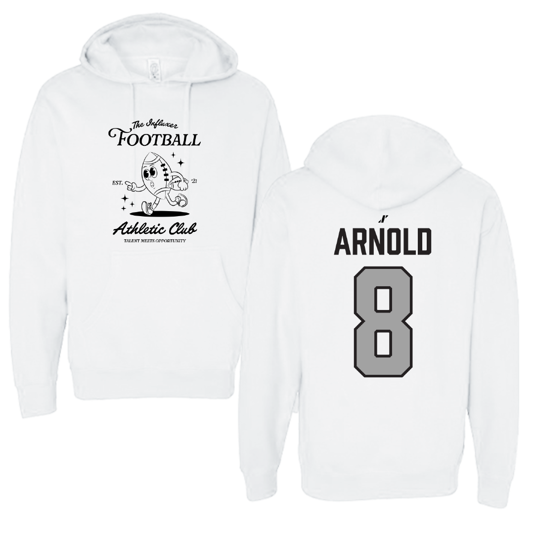 Football White Influxer Athletic Club Hoodie - #8 Ormanie Arnold