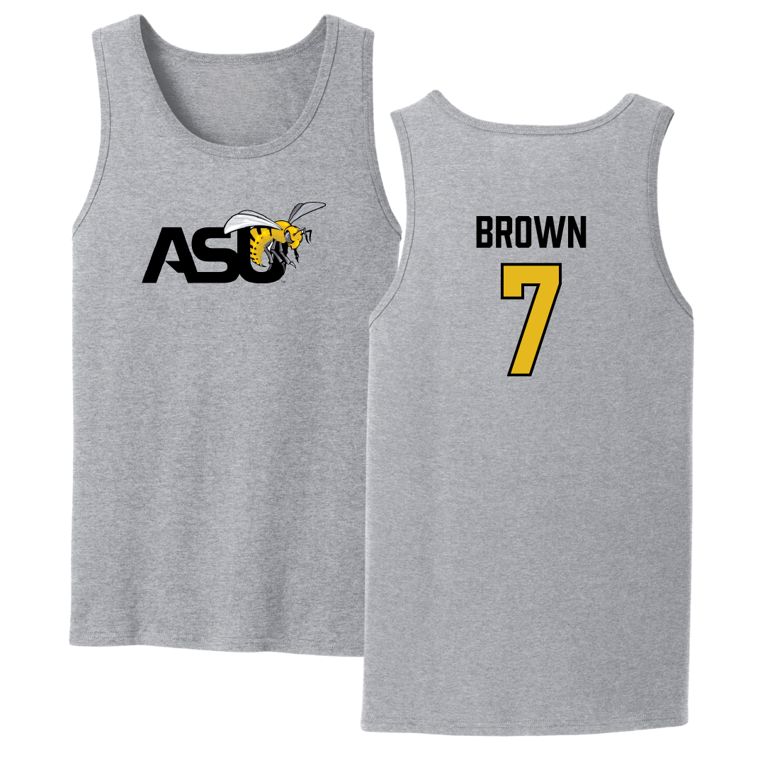 Alabama State University Football Sport Gray Tank Top - #7 Janil Brown