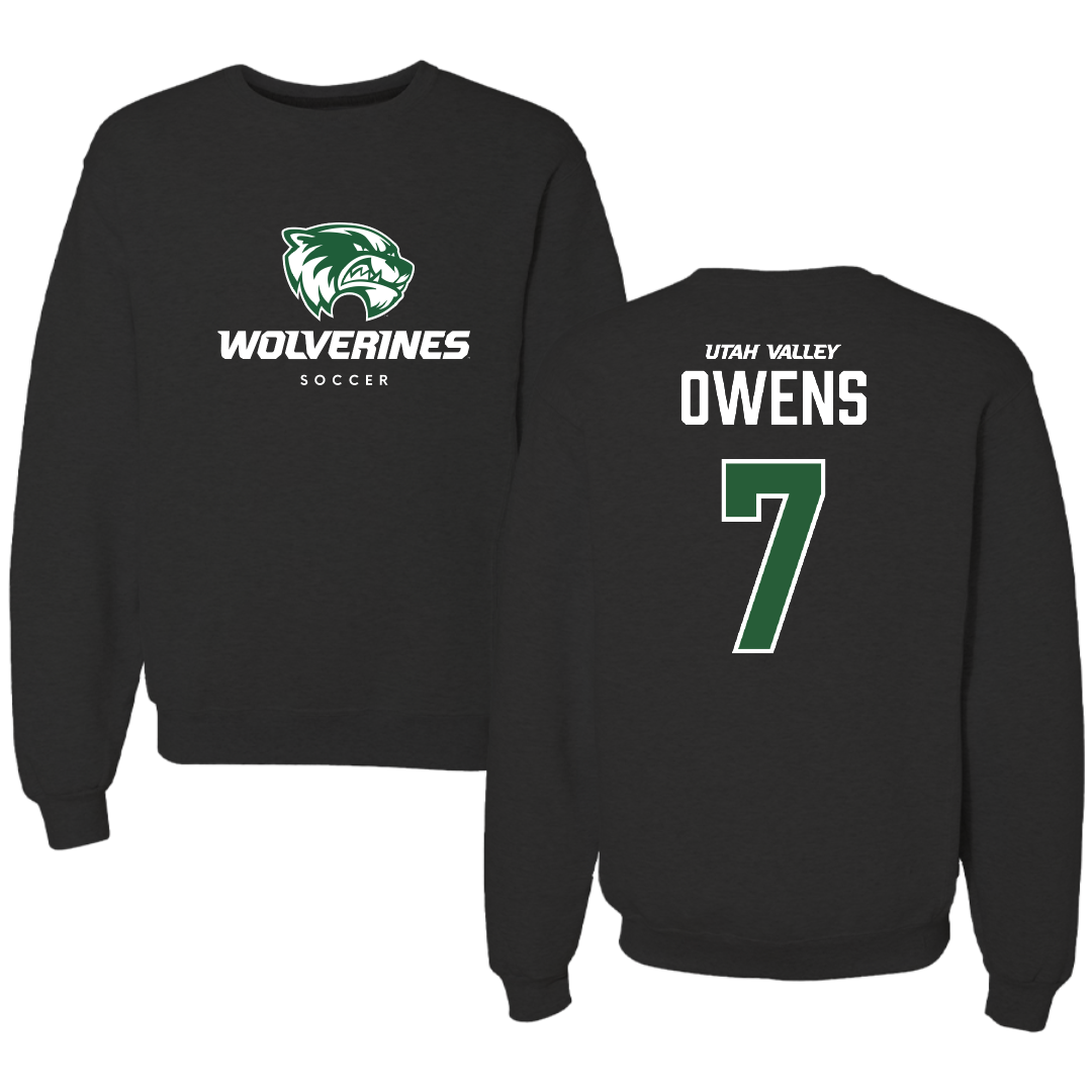 Utah Valley University Soccer Black Mascot Crewneck - #7 Mia Owens