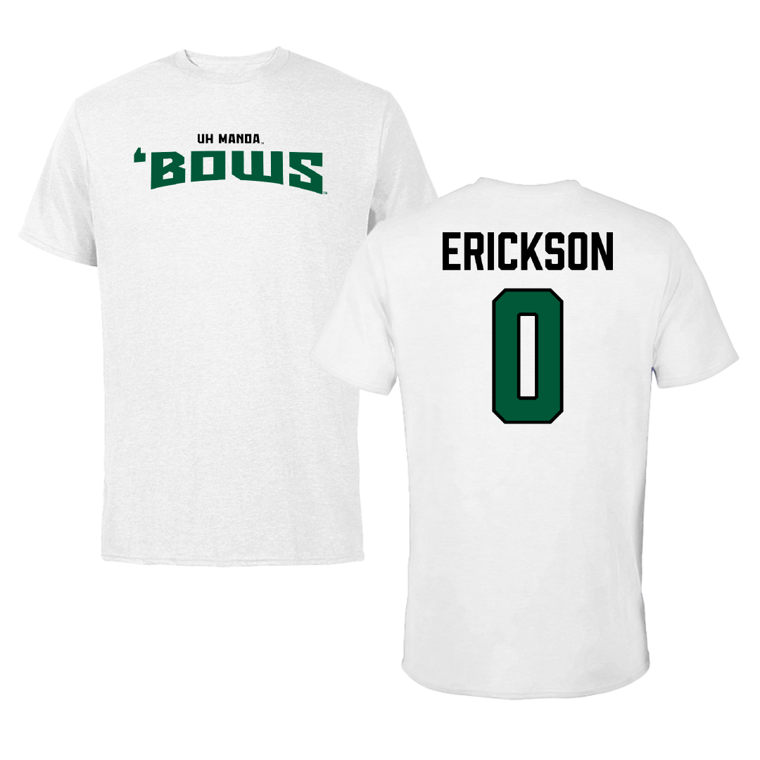 University of Hawaii Basketball (M) White Classic Tee - #0 Hunter Erickson