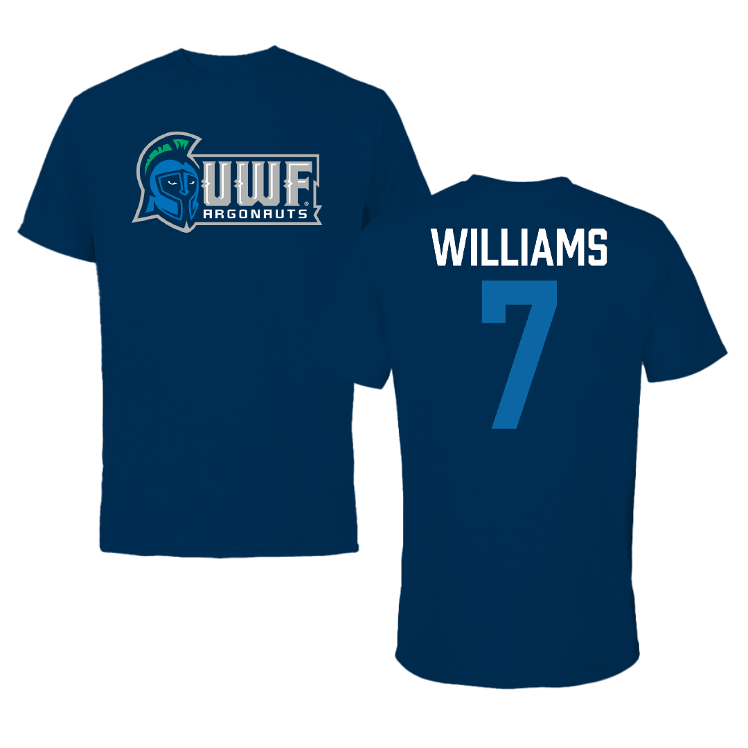 University of West Florida Football Navy Tee - #7 Justice Williams