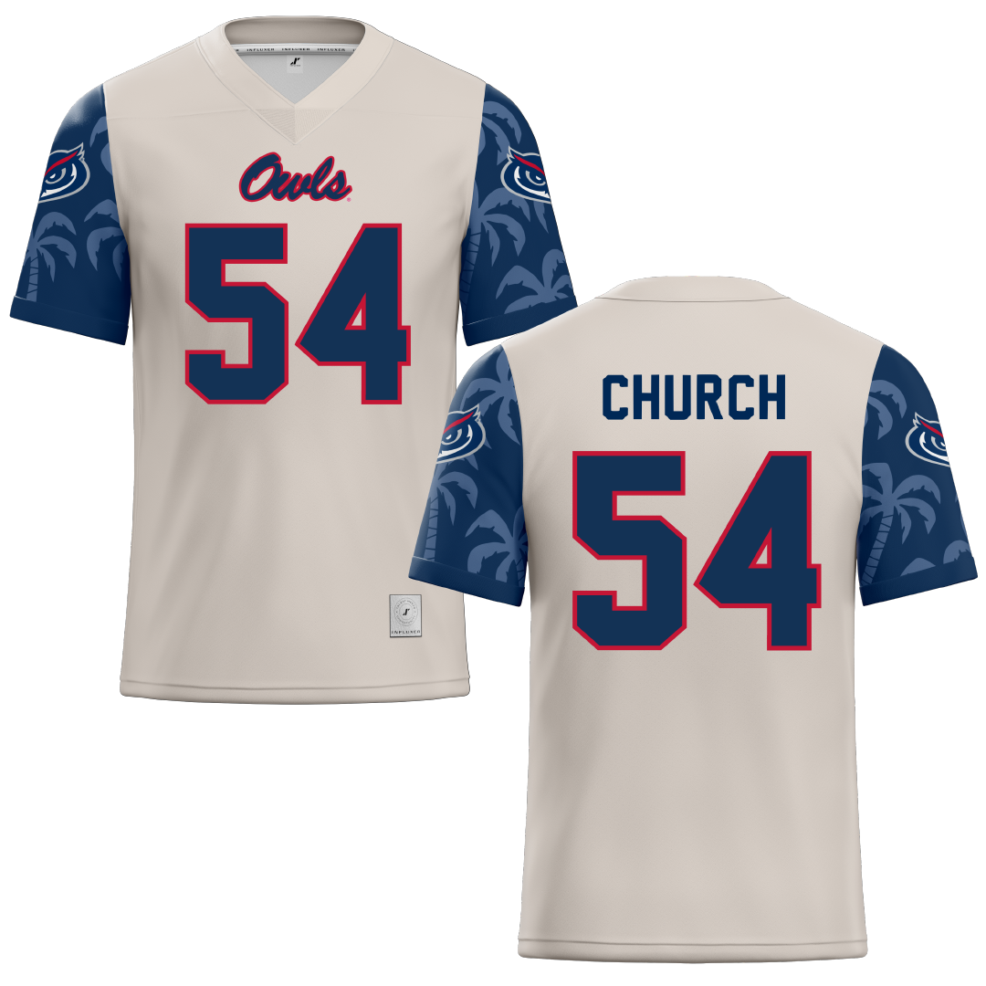 Florida Atlantic University Sand Football Jersey - #54 Jordan Church