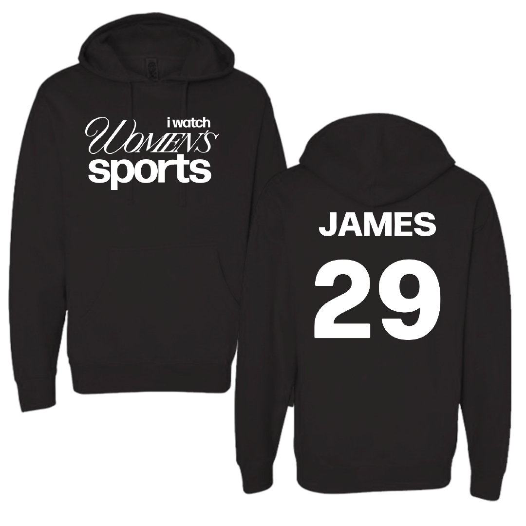 University of Wisconsin-River Falls Soccer Black WHM Hoodie - #29 Haley James