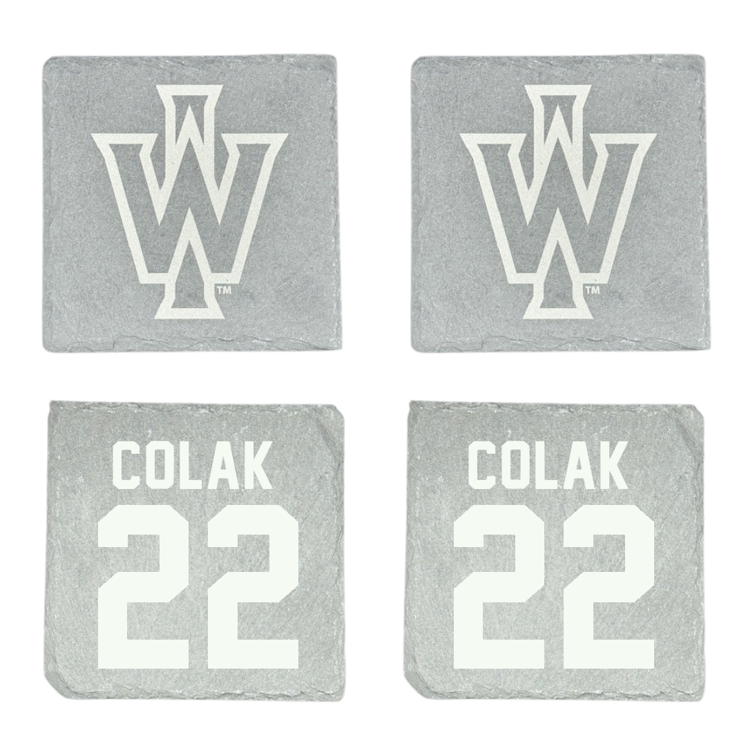 Illinois Wesleyan University Basketball Stone Coaster (4 Pack)  - #22 Karlo Colak