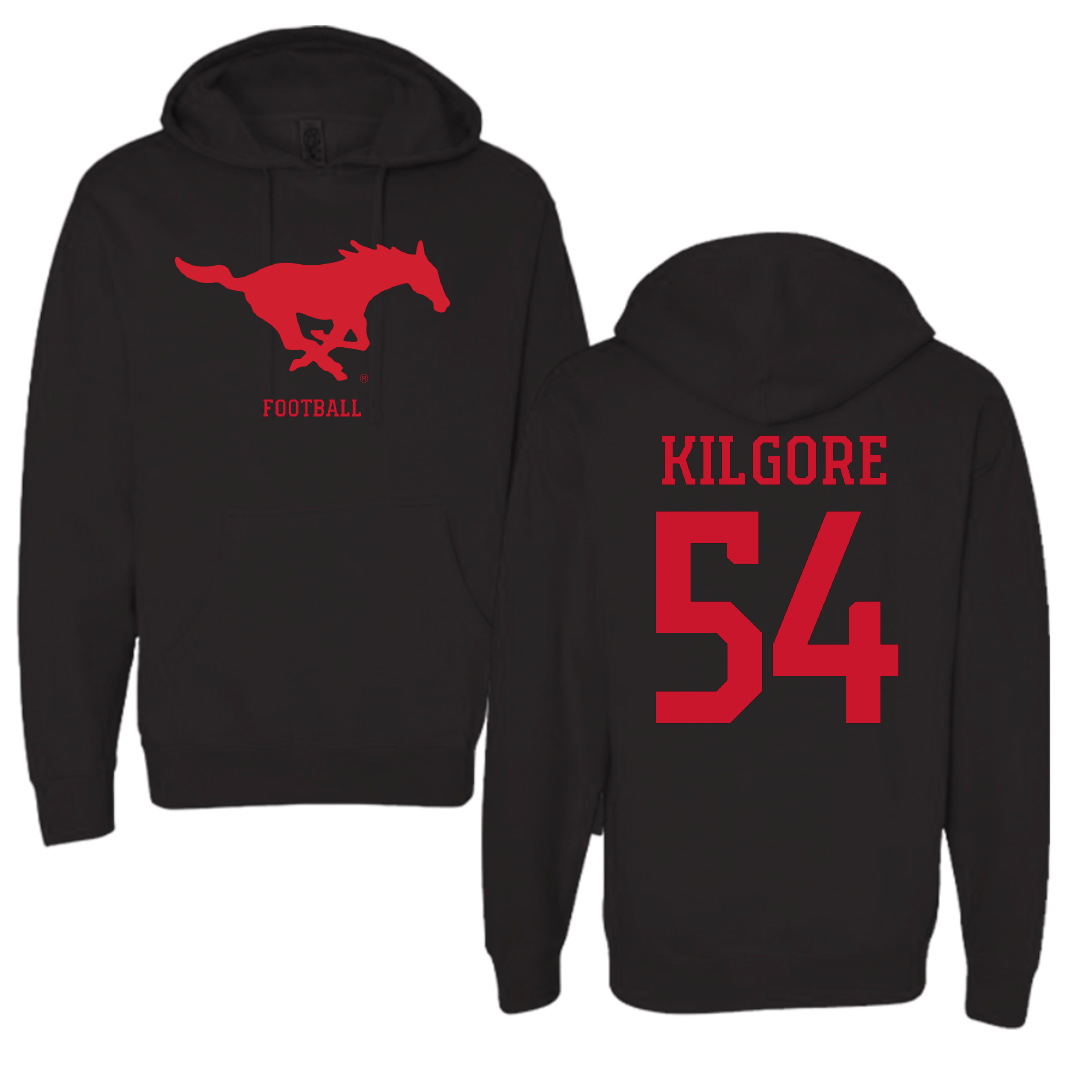 Southern Methodist University Football Black Mascot Hoodie - #54 Alex Kilgore